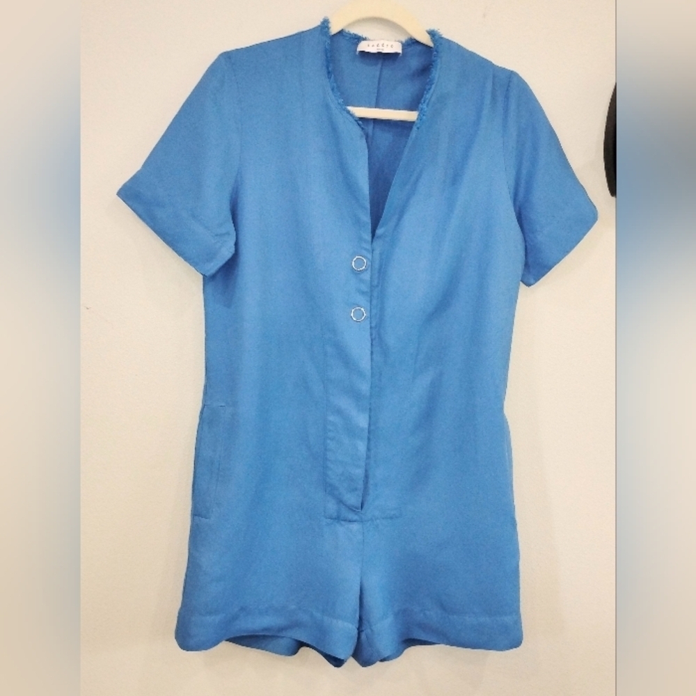 PERIWINKLE BLUE SANDRO PARIS ROMPER